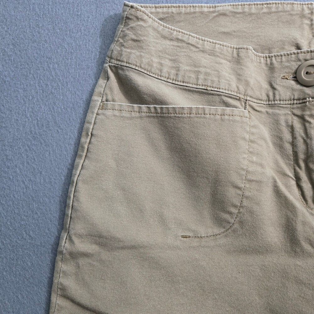 Woolrich Capri Pants Women 4 Brown Mid Rise Straight Leg Ankle Slit - Picture 4 of 12